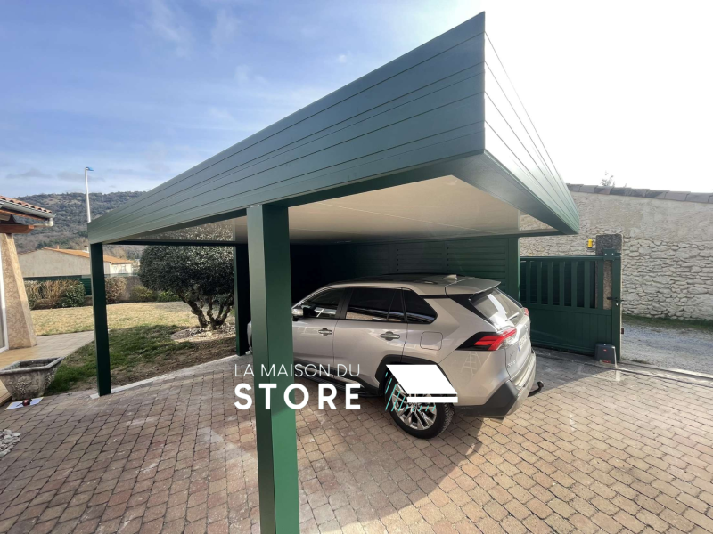 Pose d'un carport aluminium sur mesure sur la commune de Saint-Péray 07130