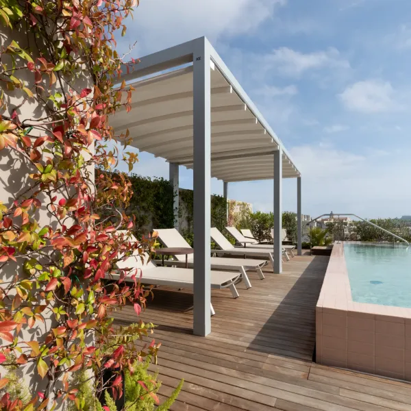 Pergola à toile enroulable/rétractable